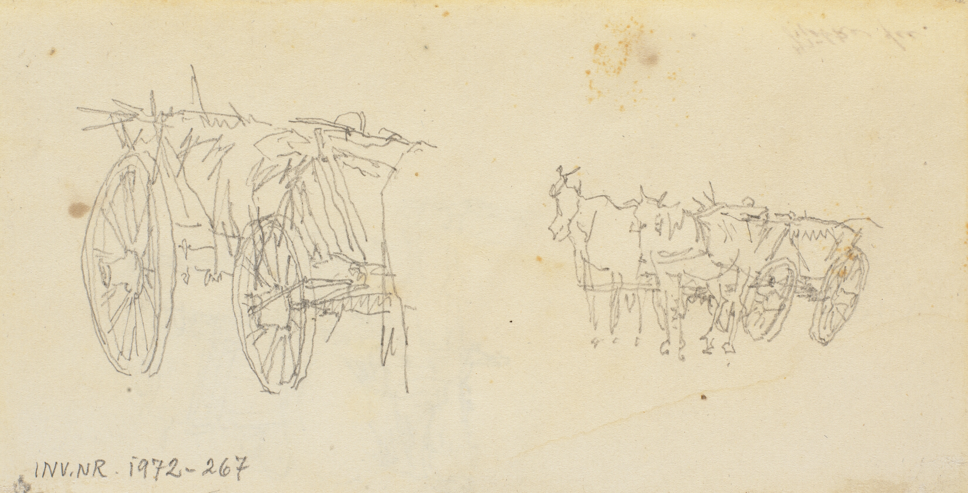 To studier af hesteforspændte vogne